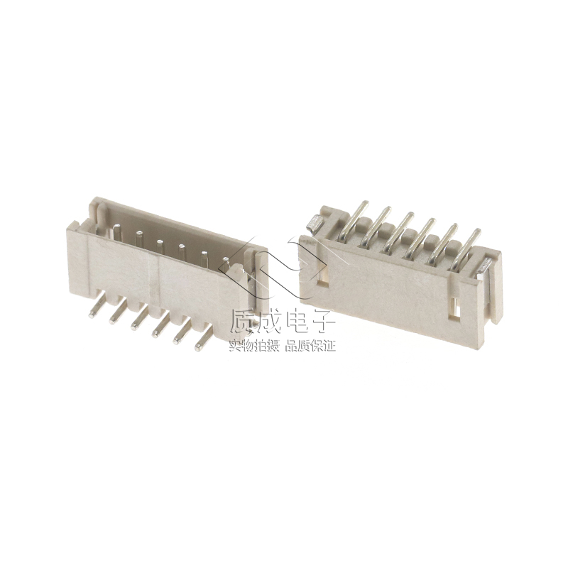ZH1.5間距貼片針座 米色耐高溫1.5-6P立式貼片SMT公頭母座連接器