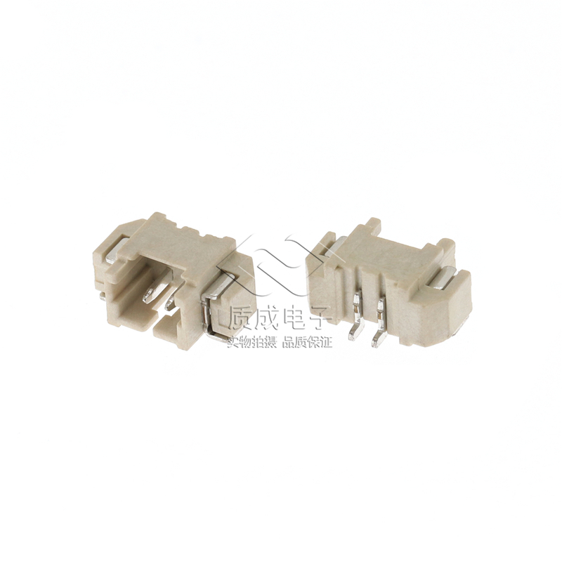 廠家1.25針座連接器 MX1.25-2P臥貼SMD插座 米色耐高溫端子接插件